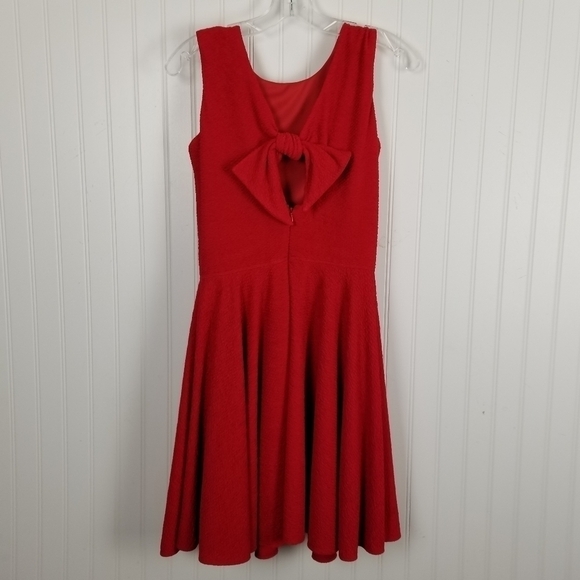 David Charles NWT Girls Sz 14 Yrs Full Skirt Sleeveless Textured Dress Bow Red - Picture 6 of 12